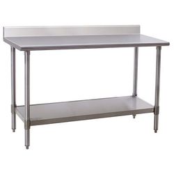 Eagle Group T3060SB-BS 60" 16 ga Work Table w/ Undershelf & 430 Series Stainless Steel Top, 4 1/2" Backsplash