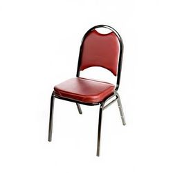 Oak Street SL2089-WINE Stacking Banquet Chair w/ Wine Vinyl Back & Seat - Steel Frame, Black