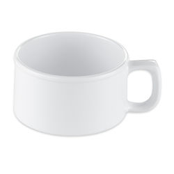 GET BF-080-W Diamond White 4" Round Soup Mug w/ 11 oz Capacity, Melamine, White