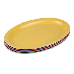 GET OP-612-MIX 11 3/4" x 8 1/4" Oval Supermel Platter - Melamine, Assorted Colors