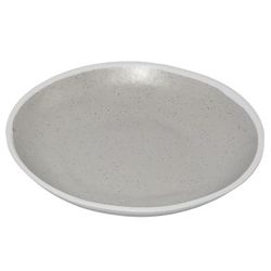 GET P-100-DVG 1 qt Round Melamine Soup Plate, Dove Gray w/ White Trim