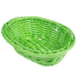 GET WB-1503-G Oval Bread & Bun Basket, 9" x 6 3/4", Polypropylene, Green, 1 Dozen