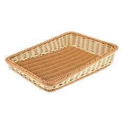 GET WB-1514-TT Rectangular Bread & Bun Basket, 23 1/2" x 17 1/2", Polypropylene, Two Tone, Beige, Pack of 6