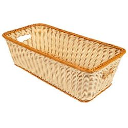 GET WB-1519-TT Rectangular Bread & Bun Basket, 23" x 11", Polypropylene, Two-Tone, Beige, Pack of 6