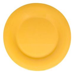 GET WP-10-TY 10 1/2" Round Melamine Dinner Plate, Tropical Yellow, Diamond Mardi Gras, 1 Dozen