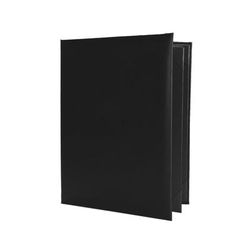Risch OM-4V 8.5X11 Folding Menu Cover w/ (4) Panels - 8 1/2" x 11", Padded, Black