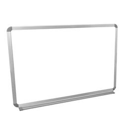 Luxor WB3624W 36x24" Painted Steel Magnetic White Board w/ Aluminum Frame & Tray, Silver