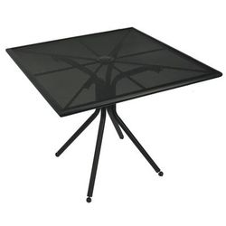 American Tables & Seating AB3636 36" Square Outdoor Table w/ Umbrella Hole - Aluminum, Black, Fine Mesh Top, 36" x 36"