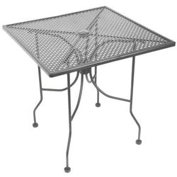 American Tables & Seating ALM3636-GRY 36" Square Outdoor Table w/ Umbrella Hole - Aluminum, Dark Gray