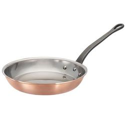 Matfer Bourgeat 369028 11" Round Frying Pan w/ Solid Metal Handle, Copper, Stainless Steel