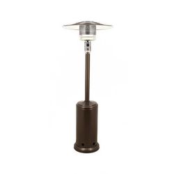 Omcan 46799 87" Portable Commercial Patio Heater - 45,000 BTU, Stainless Steel, Liquid Propane/Butane, LP Gas, Brown, Gas Type: LP/Butane