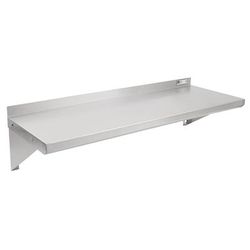John Boos BHS1236 Stainless Steel Wall Shelf, 1 1/2" Backsplash, 12 x 36", Silver
