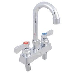 John Boos PBF-4DM-3GLF Deck Mount Faucet - 3" Gooseneck Spout, 4" Centers, Chrome