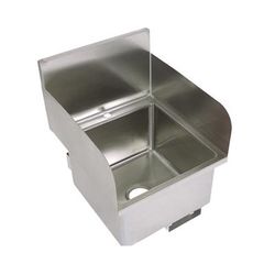 John Boos PBHS-W-1616-SSLR Deck Mount Hand Sink w/ 2 Side Splash, 1 Hole, 16 x 16 x 10" Bowl, Wall Mount, Stainless Steel