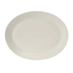 Tuxton AMU-026 8 1/8" x 6 1/2" Oval Modena Platter - Ceramic, Pearl White