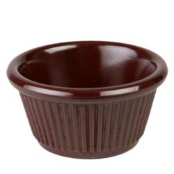 Thunder Group ML509C1 2 oz Fluted Melamine Ramekin, Chocolate, Brown