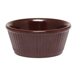 Thunder Group ML533C1 3 1/2 oz Fluted Melamine Ramekin, Chocolate, Brown, 1 Dozen