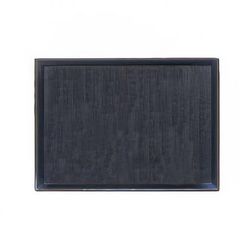 Thunder Group PLA016 Rectangular Obon Serving Tray - 15 1/2" x 11 1/2", Wood, Black