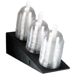 Dispense-Rite ADL-3 Dome Lid Organizer, Countertop or Surface Mnt, 3 Section, Black