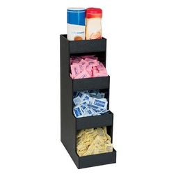 Dispense-Rite CTVH-4BT Condiment Organizer w/ (4) Bins - Black