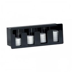 Dispense-Rite FML-4 Lid Dispenser, Built-In, 4 Section, Acrylic Black