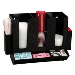 Dispense-Rite HLCO-3BT Cup & Lid Organizer, 8 Compartment, All Cup Types, Black