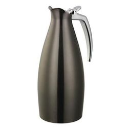 Service Ideas ALTU10BSDT 1 liter Altus Beverage Server w/ Push Button Lid - Stainless Liner, Dark Tungsten, 4-6 Hour Temperature Retention, Silver