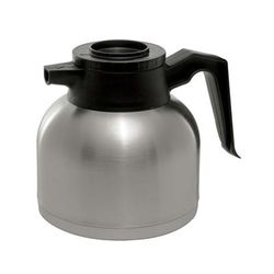 Service Ideas SHS19S Low Profile 1 9/10 liter Brew & Pour Server w/ Black Lid, Stainless, Silver