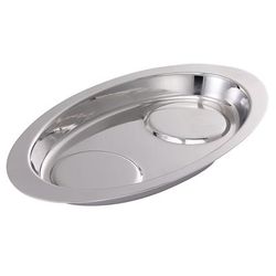 Service Ideas STCTR Oval Serving Tray - 7 1/2" x 4 1/4", Polished Stainless, Silver