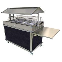 Cadco CBC-GG-4-L4 85 1/4" Hot Food Table w/ (4) Wells & Enclosed Base, 120v, Blue