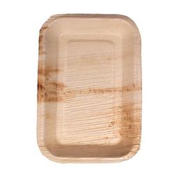 VerTerra 01-22-12B Dinnerware from Fallen Leaves Disposable Serving Tray - 4 1/2" x 6", Palm Leaf, Beige