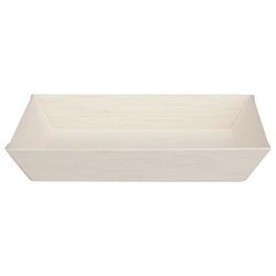 VerTerra TG-DE-5X7 Disposable Serving Tray w/ Fixed Sides - 5" x 7", Balsa Wood/Rice Paper, Beige