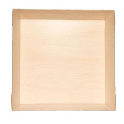 VerTerra TG-SE-5X5 Disposable Serving Tray w/ Fixed Sides - 5" x 5", Balsa Wood/Rice Paper, Beige