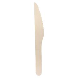 VerTerra VT-E2-12 6" Disposable Wooden Knife, Lightweight, Beige