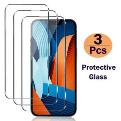 Protecteur d'écran pour Apple iPhone 3 pièces Film en verre trempé pour modèles 13 12 mini 11 14