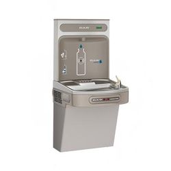 Elkay EZO8WSLK Wall Mount Drinking Fountain w/ Bottle Filler - Non Filtered, Refrigerated, Light Gray, 115 V