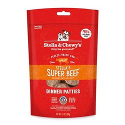 Freeze Dried Raw Dinner Patties High Protein Super Beef Recipe Dry Dog Food, 5.5 oz.