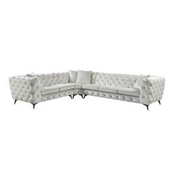 Atronia Sectional Sofa With 4 Pillows In Beige Fabric - Acme Furniture LV01160