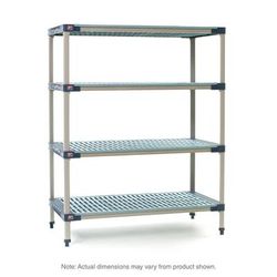 Metro MF-212474G-S-4 MetroMax 4 Polymer Louvered Shelf Kit - 24"W x 21"D x 74"H, Rust Resistant, Blue