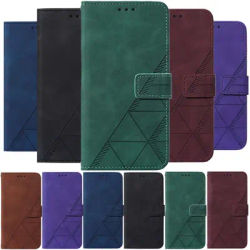 Étui portefeuille à rabat en cuir motif géométrique pour Tecno Camon 19 Pro 18 18P 17 16 Spark Go