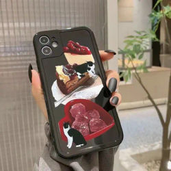 Coque arrière souple pour iPhone coque pare-chocs chat mignon chien iPhone 13 Pro Max 11 12