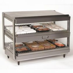 Nemco 6480-24 24" Self Service Countertop Heated Display Shelf - 2 Shelves, 120v, Stainless Steel