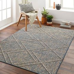 Livabliss Sarasota Outdoor Safe Diamond Stripe Area Rug