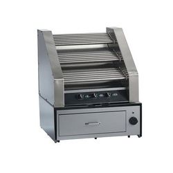 Gold Medal 8123 45 Hot Dog Roller Grill w/ Manual Controls - Slanted Top, 120v, Stainless Steel