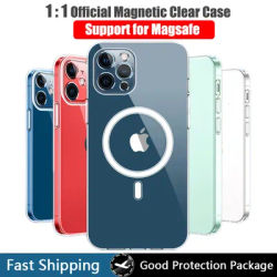 Étui magnétique transparent pour iPhone 12 11 Pro Max Mini 7 8 Plus XS XS Max housse de