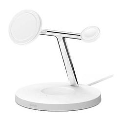 Belkin BOOST CHARGE PRO 3-in-1 15W MagSafe Wireless Charging Stand (White) WIZ017TTWH