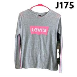 Levi's Shirts & Tops | Girls Sz L (10-12) Levi’s Long Sleeve Shirt Nwt | Color: Gray/Pink | Size: Lg