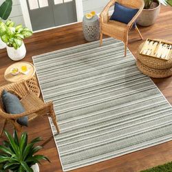 Gram 8'10" x 12' Light Gray/Taupe/Neutral/Dark Gray/Multi Brown Outdoor Area Rug - Hauteloom