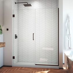 Dreamline DreamLine Unidoor Plus 57 1/2 - 58 inch W x 72 inch H Frameless Hinged Shower Door in Oil Rubbed Bronze SHDR-245757210-06