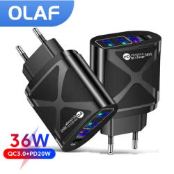 Olaf – chargeur rapide 36W USB Type C PD 3.0 adaptateur mural pour téléphone portable ipad